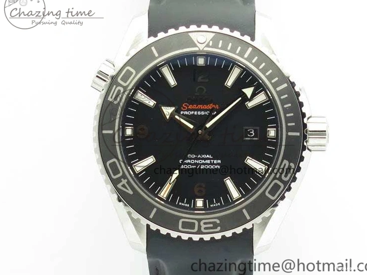 0119 Planet Ocean Pro Ceramic Bezel 45mm 1:1 OMF Best Edition On Rubber Strap A8500 (Black Balance Wheel) MoistureWicking 8136